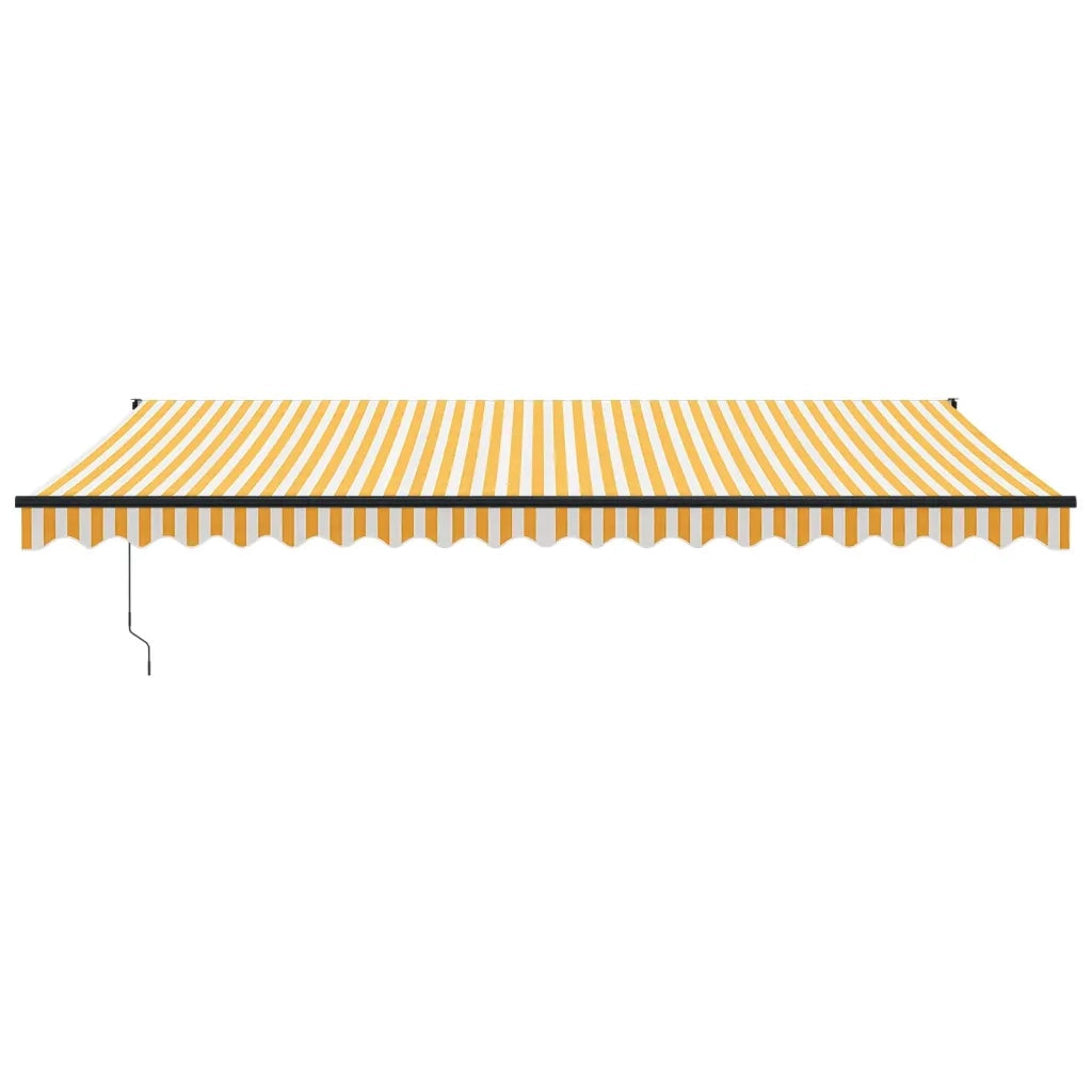 Tenda Sole Retrattile Gialla e Bianca 5x3 m Tessuto e Alluminio