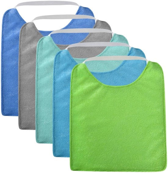 Set di bavaglie per bambini - 5pz - bavaglie per bambini in terry - impermeabili - bavaglie per bambini in terry per bambini maschi e femmine - bambini - stile impermeabile
