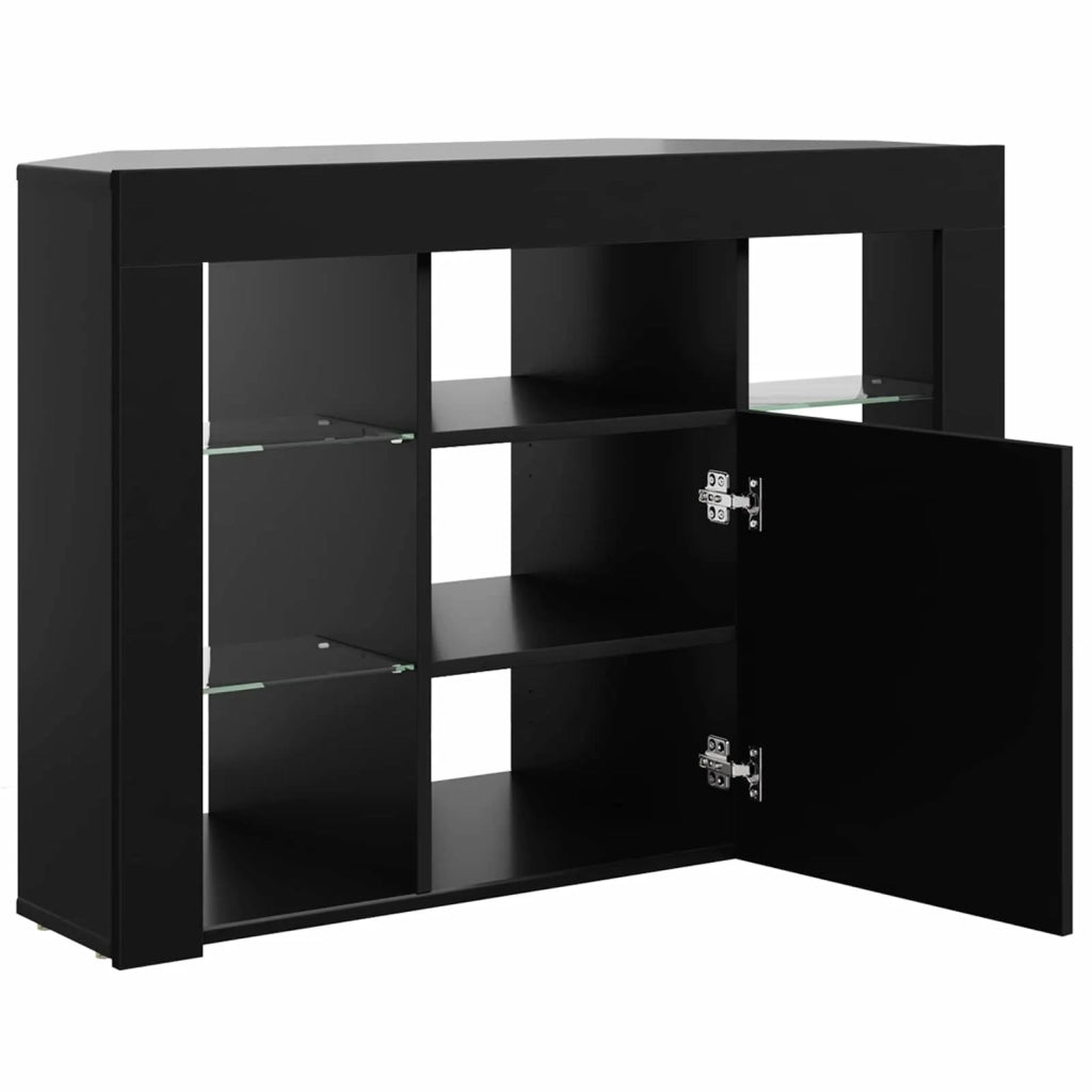 Mobile TV LED Angolare 100x40x68cm Nero Legno ingegnerizzato 889786