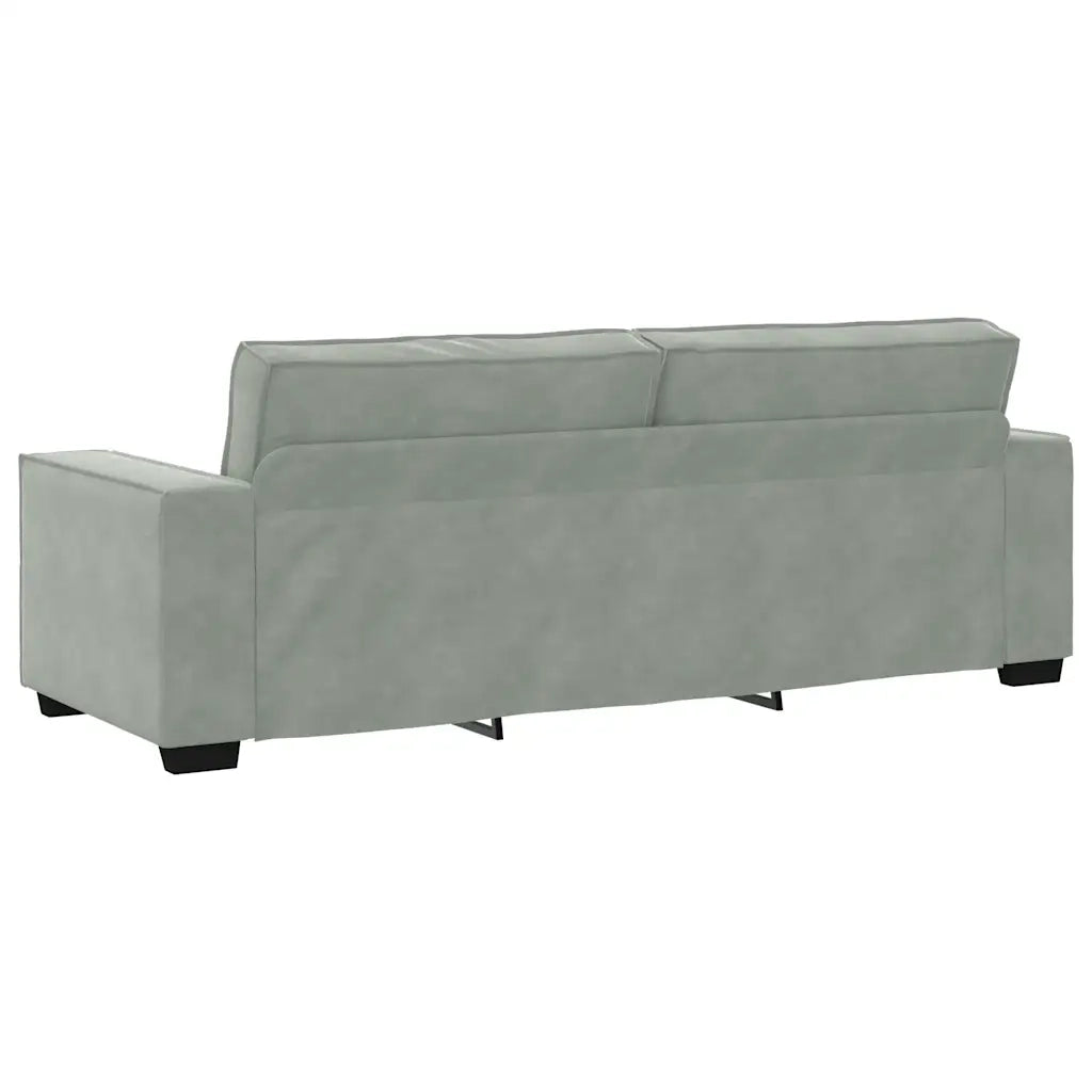 Divano a 3 Posti Grigio Chiaro 220x78x84 cm in Velluto 4105030