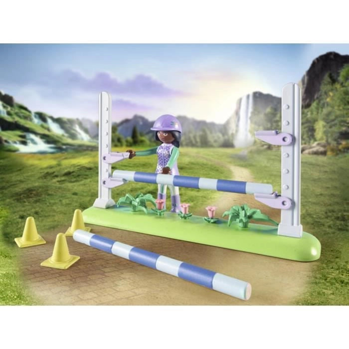 PLAYMOBIL 71355 Zoe & Blaze con percorso a ostacoli - Cavalli della Cascata - Con ostacoli modulari - Dai 5 anni in su
