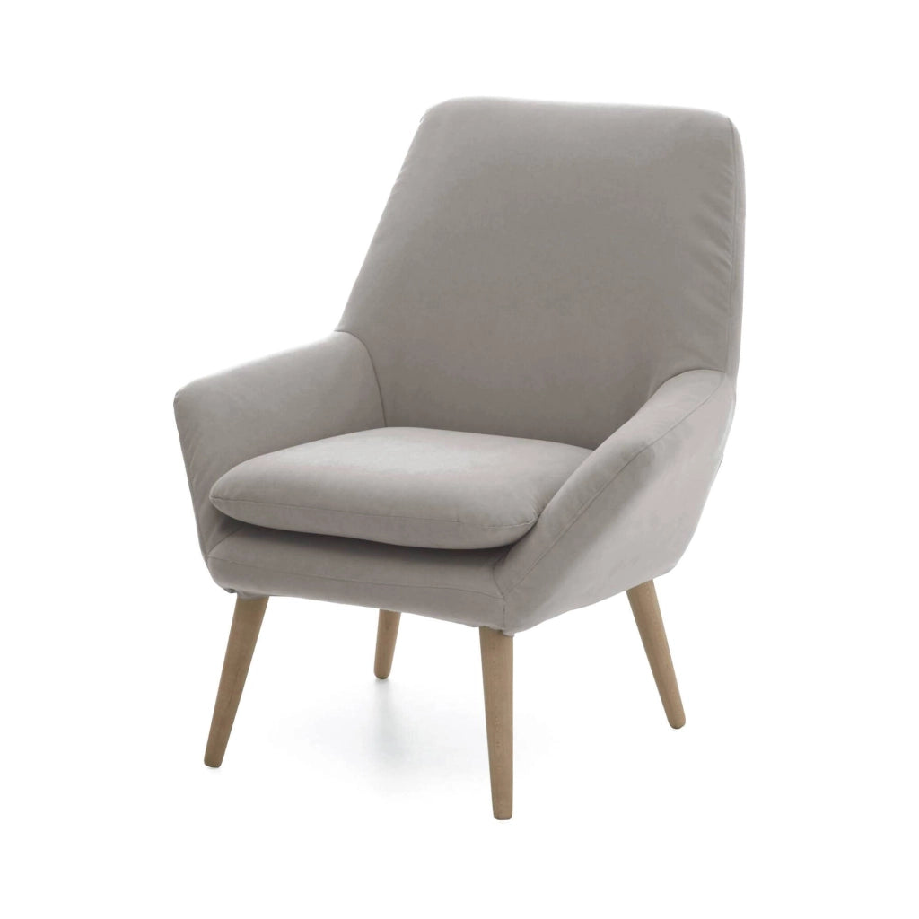 Poltrona Anido, Poltrona di design da salotto, 100% Made in Italy, Poltroncina relax in tessuto imbottito, cm 80x70h95, Grigio