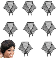 Set di 8 capi di spazzola in tessuto nero - adatti per stili di capelli - set di capi per capelli - capi per capelli - capi per capelli con nodo - set di capi per capelli - capi per capelli da gettare