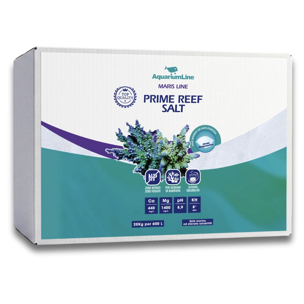 AquariumLine Prime Reef Salt cartone 20kg per 600L - sale marino di grado farmaceutico per acquari di barriera