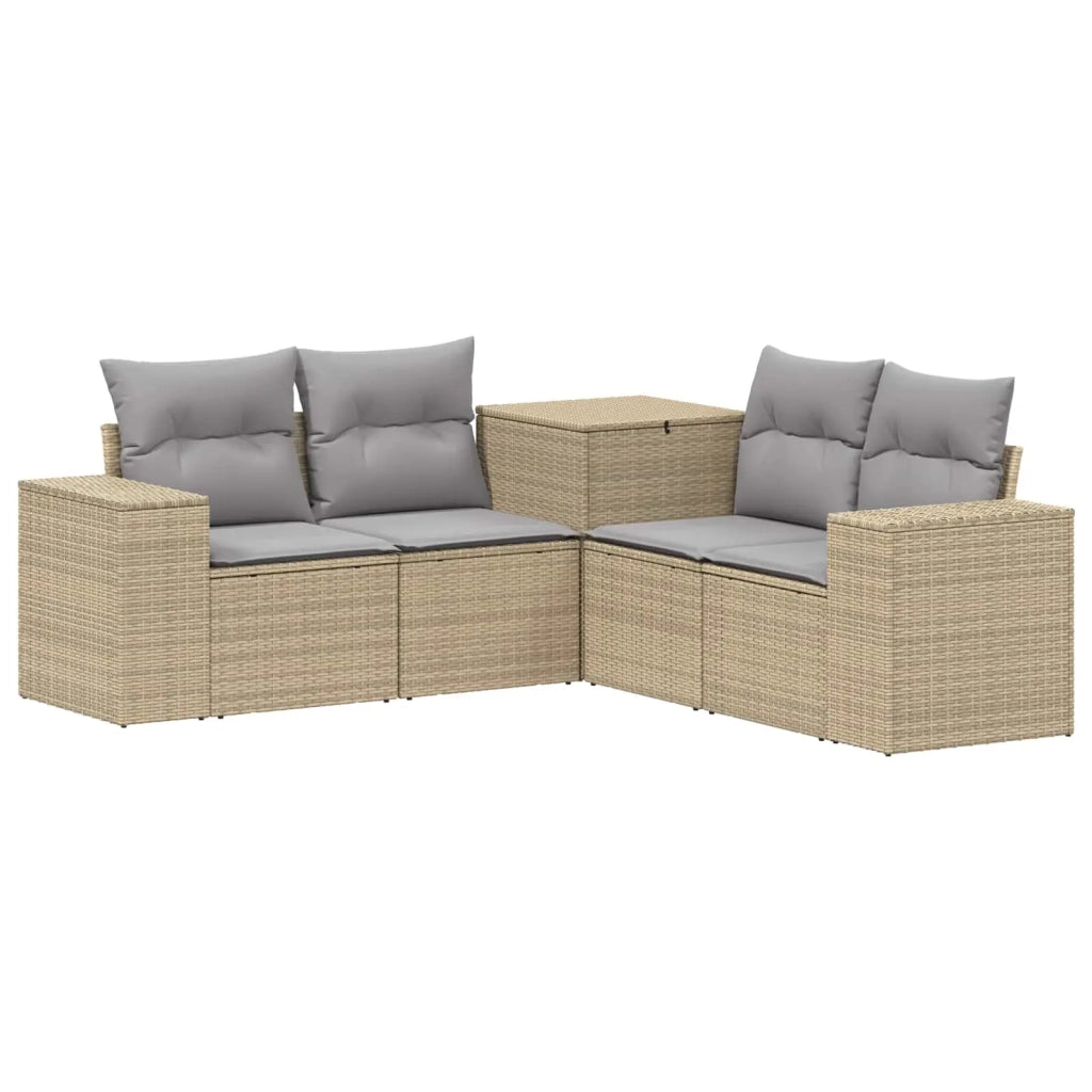 Set di divani 5 pz Beige e Grigio Chiaro 3447923