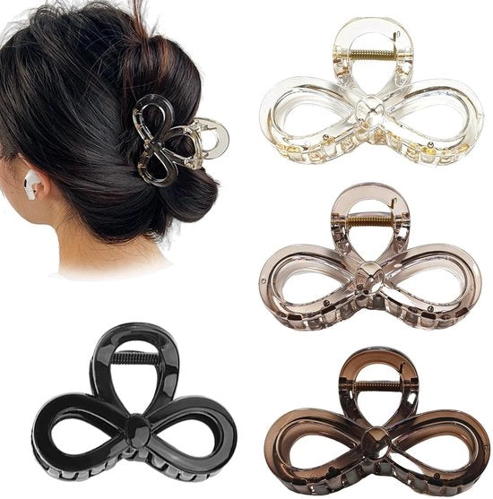 Clip per capelli grandi - Accessorio elegante - Colorato lucido - Non scivola - Adatto per donne - 4 pezzi