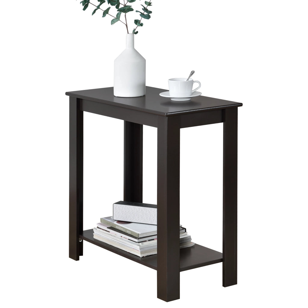 Tavolino Laterale Chur da Divano con Ripiano 61 x 60 x 30 cm - Color Caffè [en.casa]
