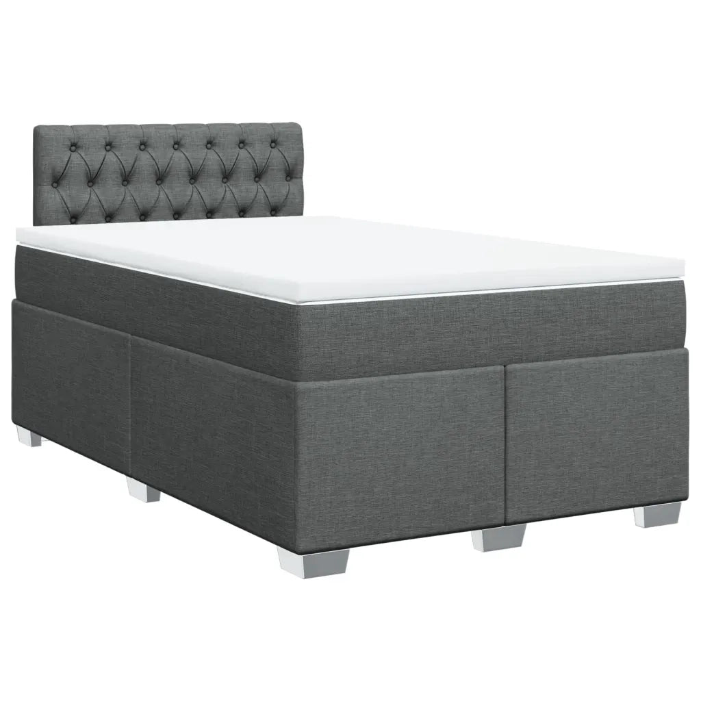 Giroletto a Molle con Materasso Grigio Scuro 120x190cm Tessuto