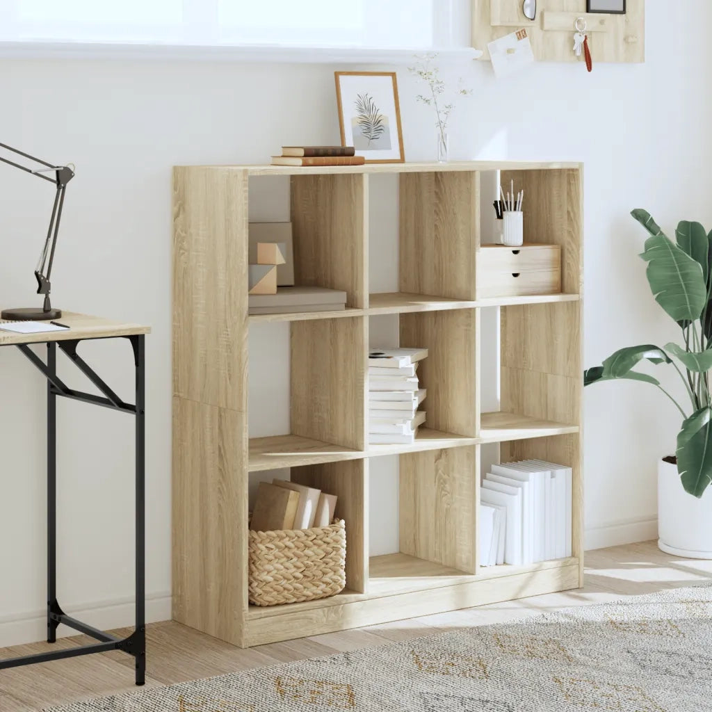 Libreria-Scaffale per Libri-Mobile di Stoccaggio Rovere Sonoma 102x32x108 cm in Legno Multistrato
