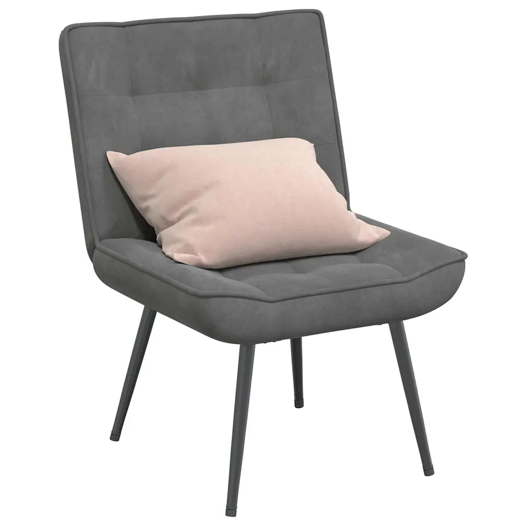 Sedia Relax 64x74x84 cm Grigio Scuro in Velluto CFW8264890