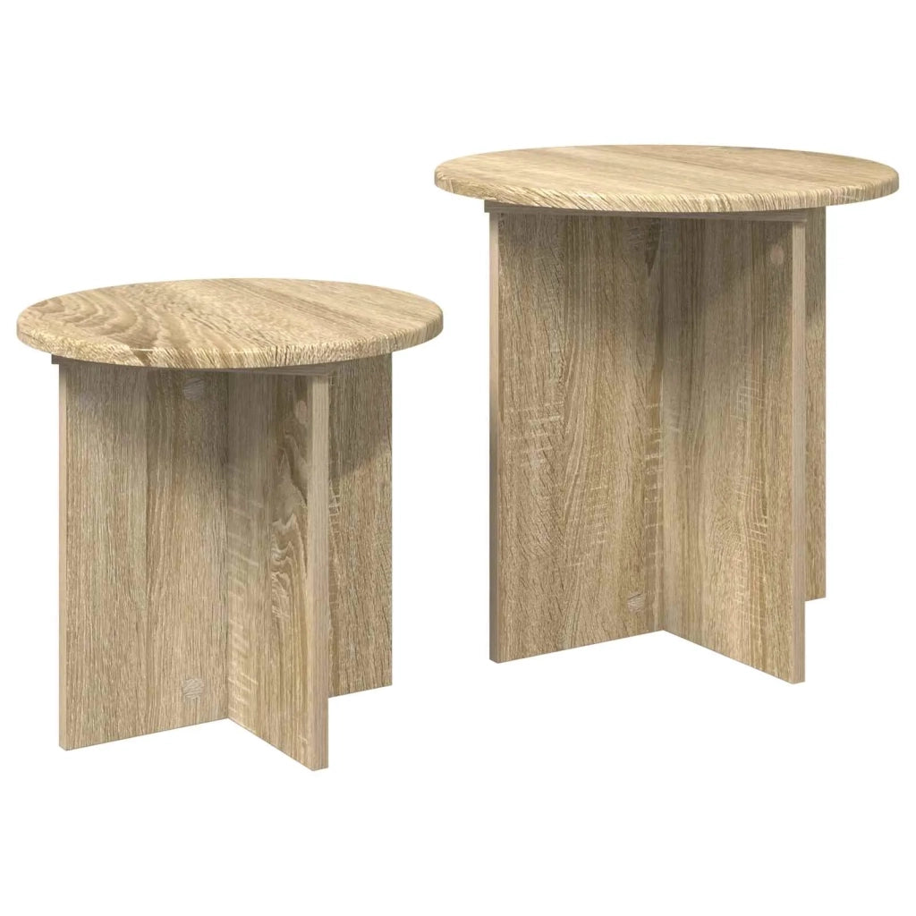 Set tavolini 2 pz Rovere Sonoma Ø 45 x 45 cm 8001012
