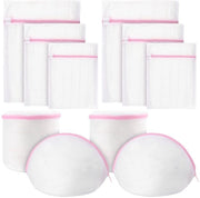 Set di 10 waschette in microfibra con 4 waschette per mutande, abiti, jeans, calze, cuscini e coperte, due di ogni delle cinque misure, bianche