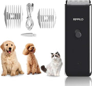 Trimmer per cani e gatti silenzioso caricabile via USB trasportabile a batterie wireless nero.