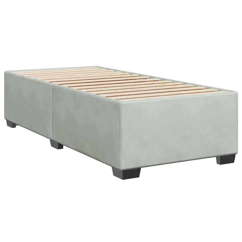Giroletto a Molle con Materasso Grigio Chiaro 90x200 cm Velluto 3290810