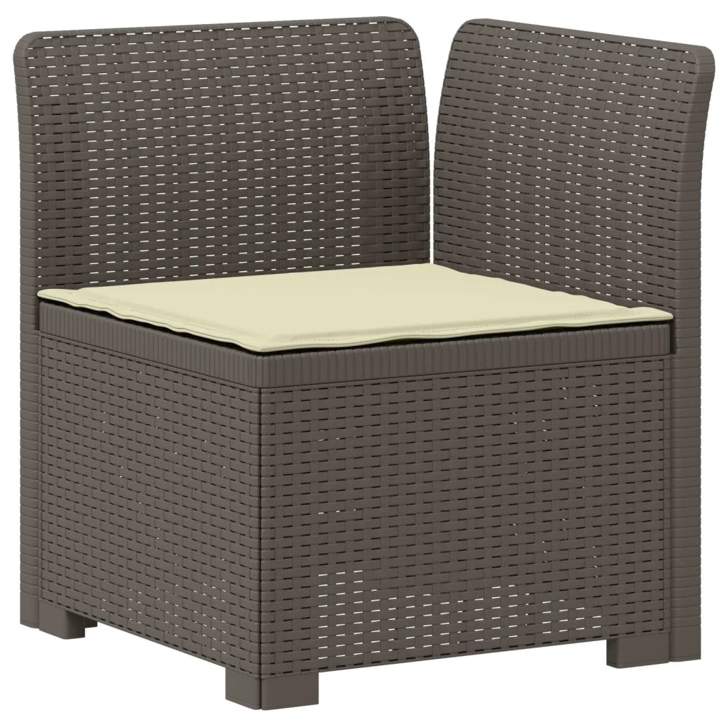 Divano da giardino 4 posti con cuscini aspetto rattan PP 3444010