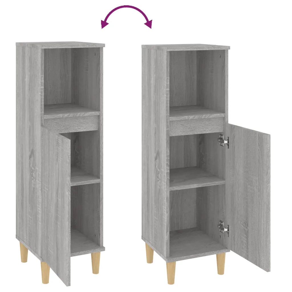 Armadietto Bagno | Armadio da bagno Grigio Sonoma 30x30x100cm in Legno Multistrato