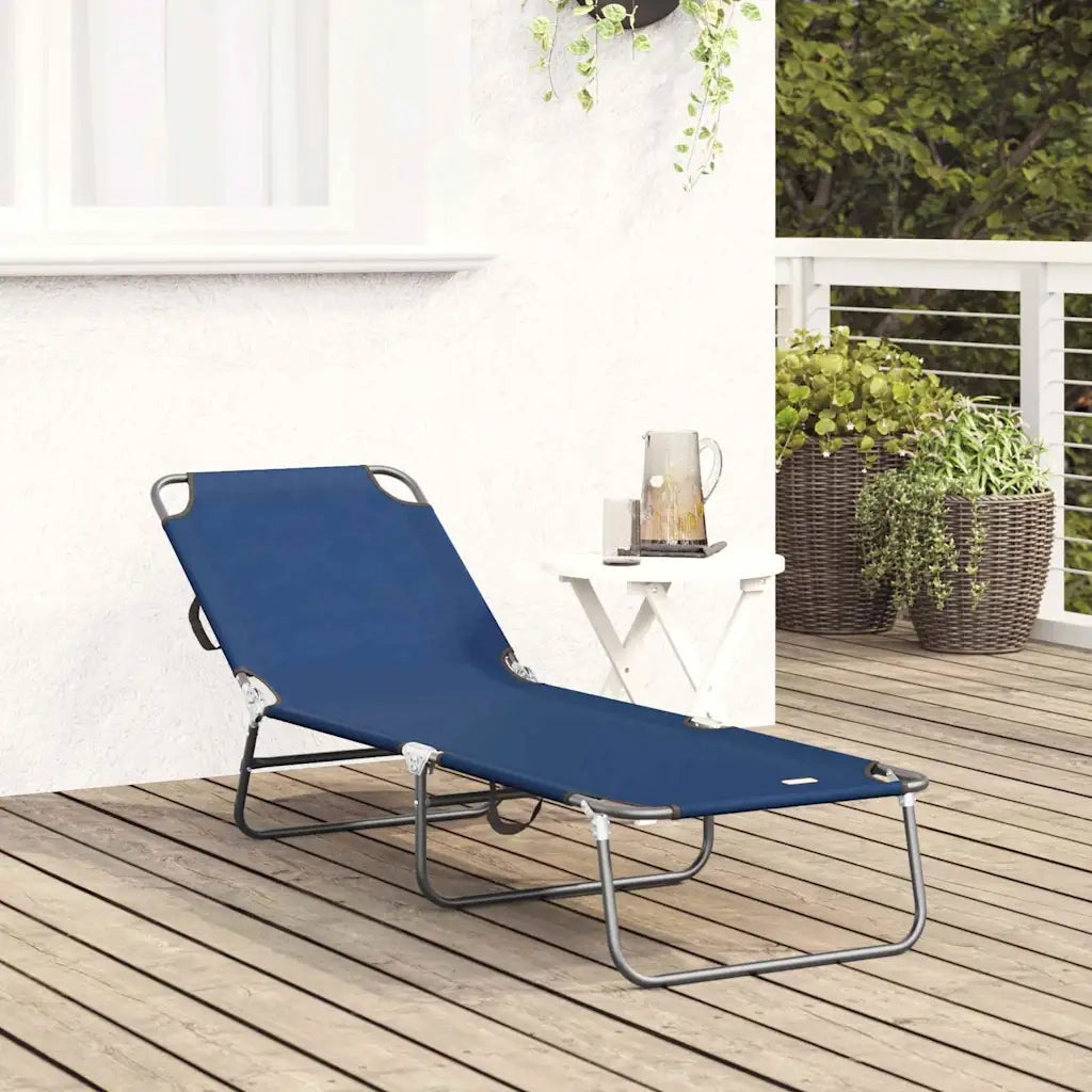 Lettino prendisole pieghevole Blu 188 x 57 x 86,5 cm Poliestere 42003140