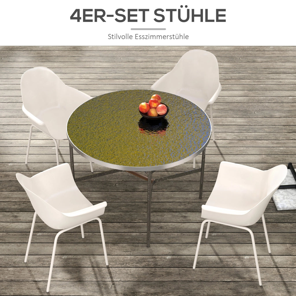 SEDIA da esterno Set da 4 pezzi 59x55x84 cm Acciaio Grigio