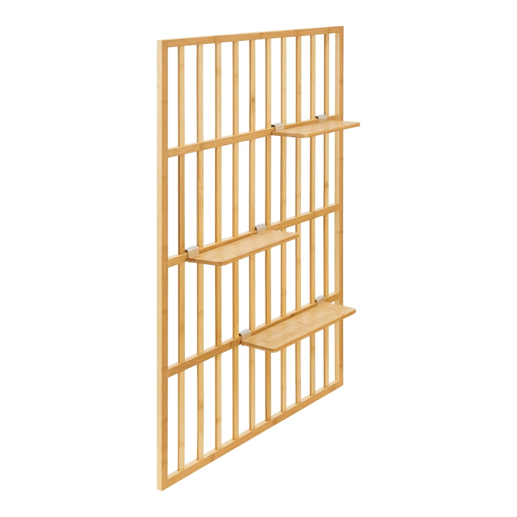 Scaffale dal design senza tempo per soggiorno/camera da letto mobiletto portaoggetti da parete 120 x 80 x 13 cm bambù naturale 03_0011277