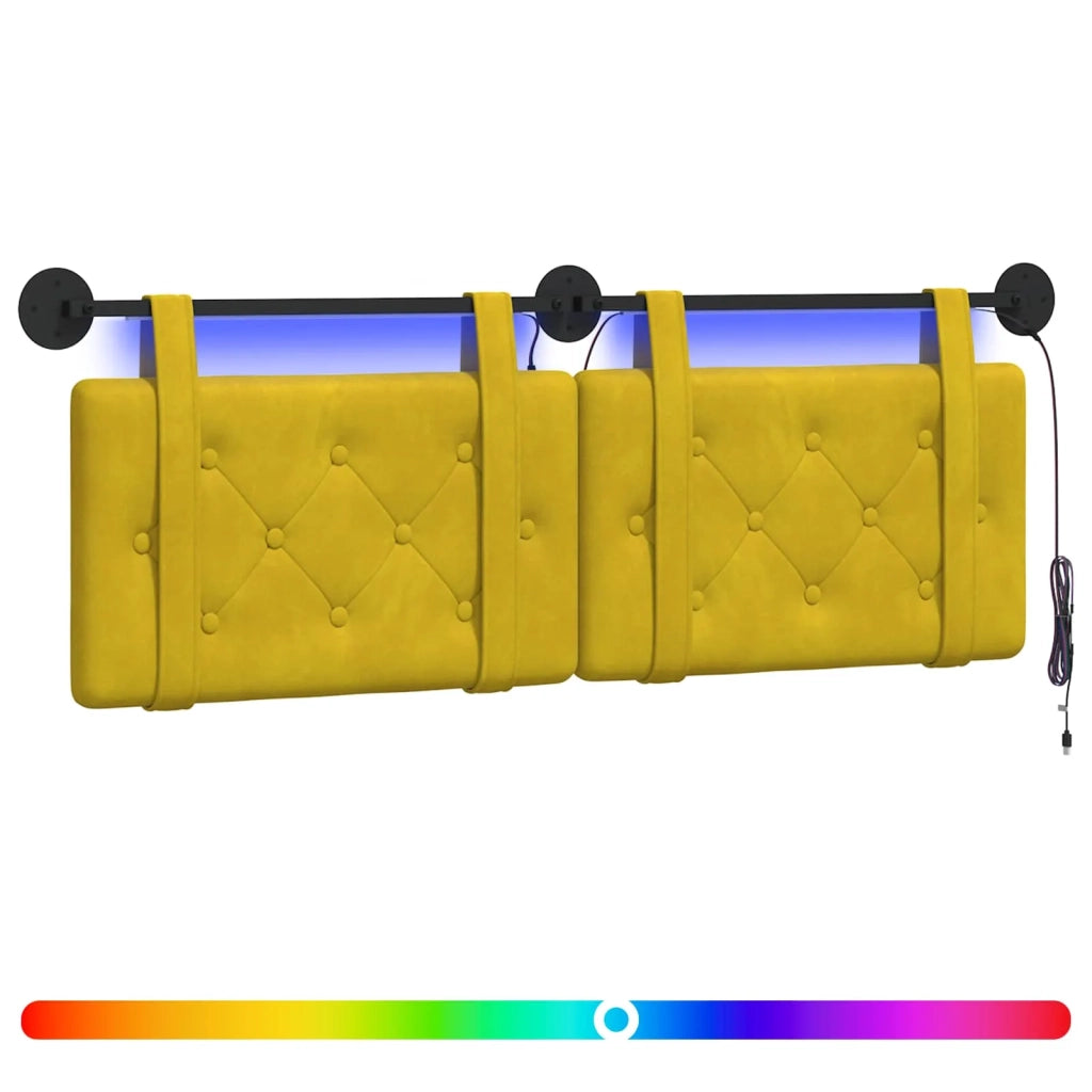 Testiera sospesa Con luce LED Giallo Velluto 3424144