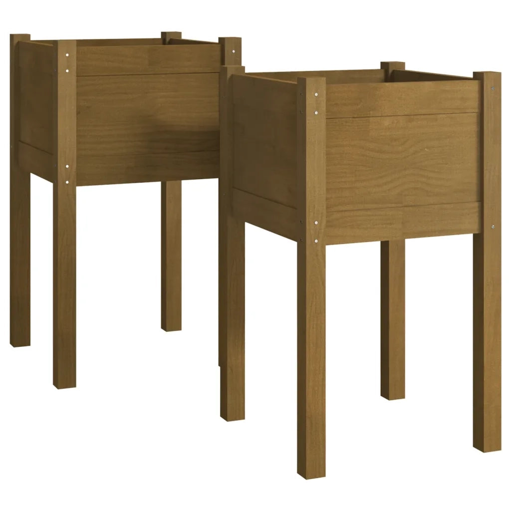 Fioriere da Giardino 2 pz Ambra 40x40x70 cm in Legno di Pino 810796