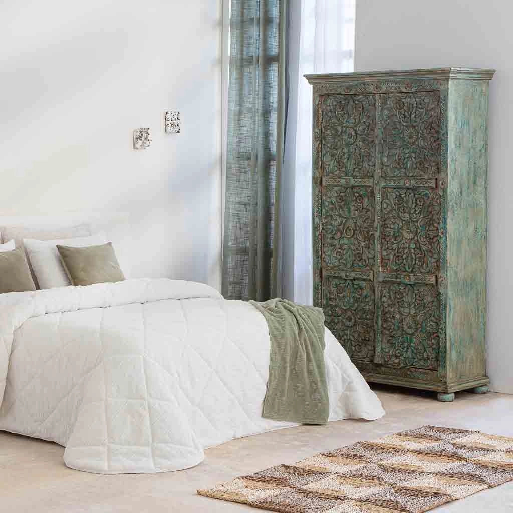 Mobile in legno intagliato verde 102x44x183h