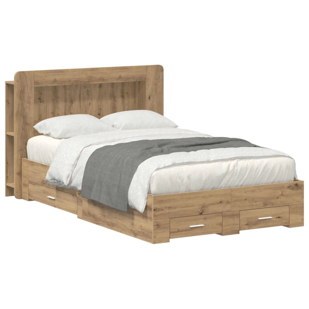 Telaio del letto con storage Rovere Artigianale 120 x 190 cm
