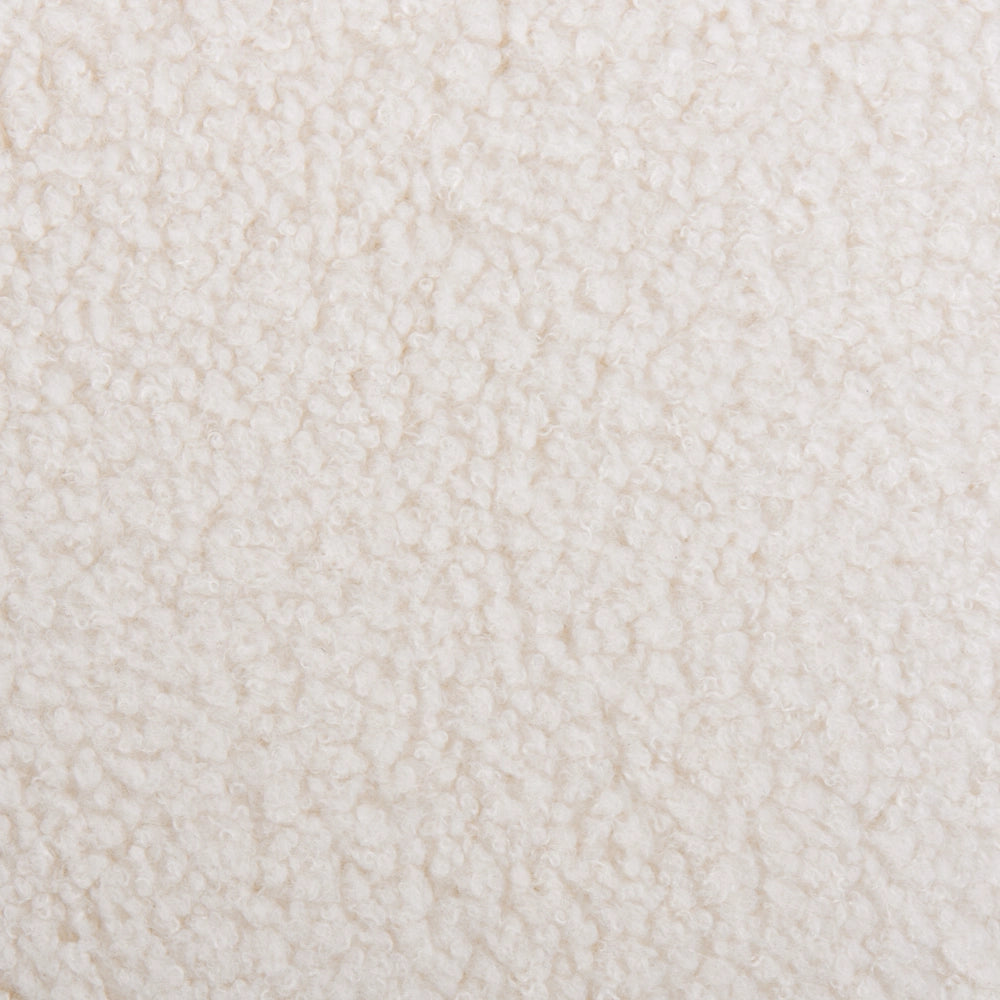 Poltrona bianco sporco e marrone scuro con rivestimento in bouclé design retrò gambe in legno per soggiorno
