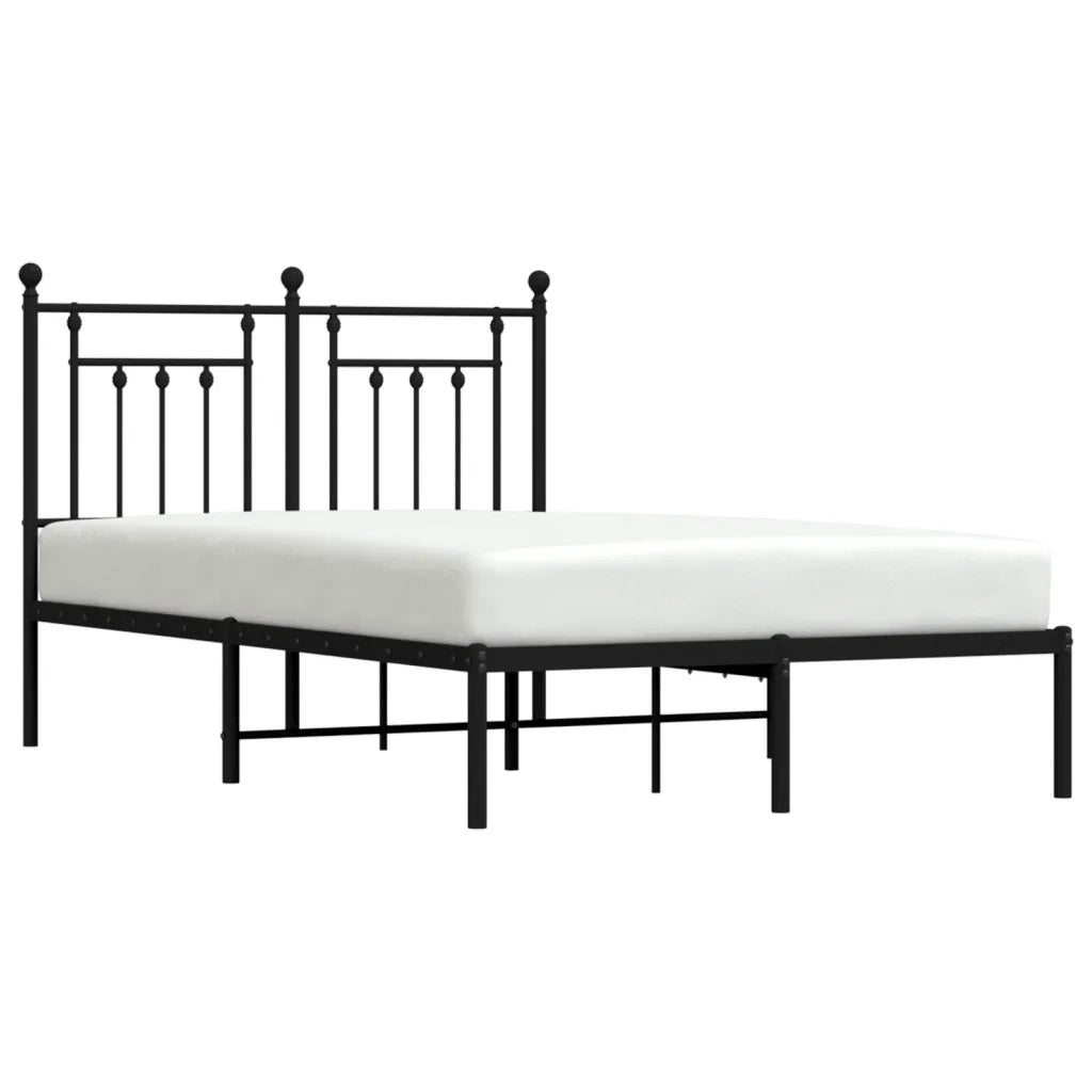 Giroletto con Testiera in Metallo Nero 120x190 cm