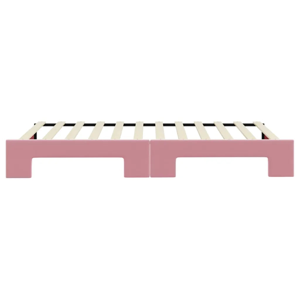 Divano Letto con Letto Estraibile Rosa 100x200 cm in Velluto 3197073