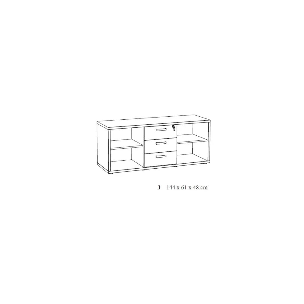 Set di 5 mobili da ufficio professionale in colore quercia dorata collezione DEPÉ