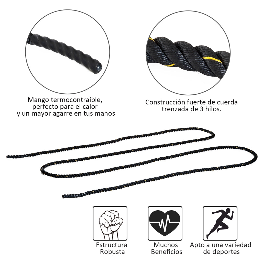Corda Battle Rope ¨C Xylo ¨C ?38mm 9m Poliestere Nero Allenamento Fitness
