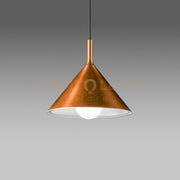 BARBIE S/G - LAMPADARIO A SOSPENSIONE IN ALLUMINIO RAME/BIANCO OPACO 1 LUCE ATTACCO E27 D.40CM