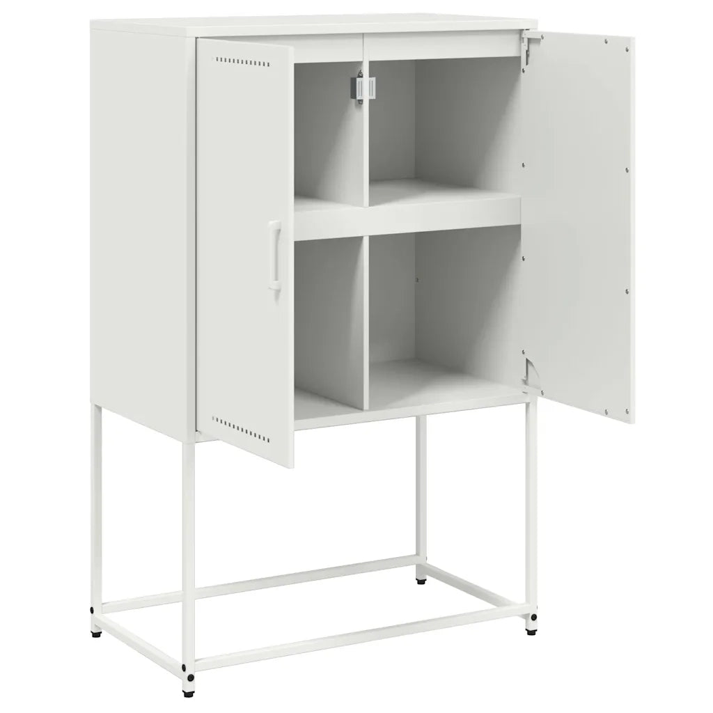 Credenza-Buffet-Armadio da cucina Bianca 68,5x38,5x107 cm in Acciaio 131967