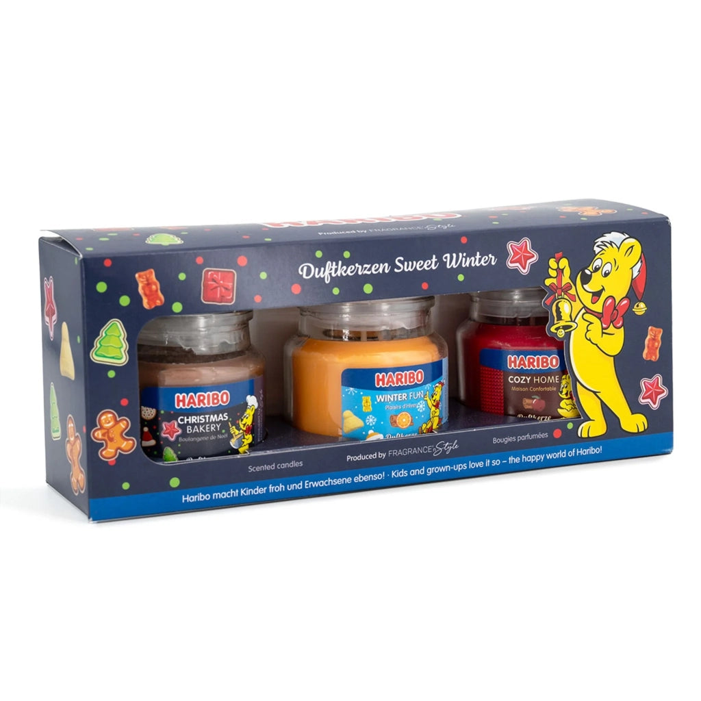 Set di 3 candele profumate alla frutta misura 9 x 6,5 cm atmosfera calda e allegra finitura in vetro trasparente 13_0017563