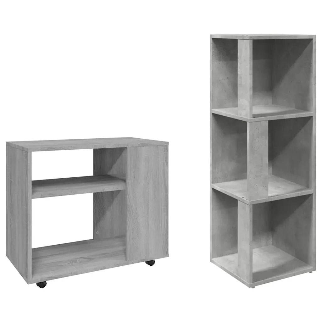 Armadio Angolare Grigio Cemento 33x33x100 cm in Truciolato 809030