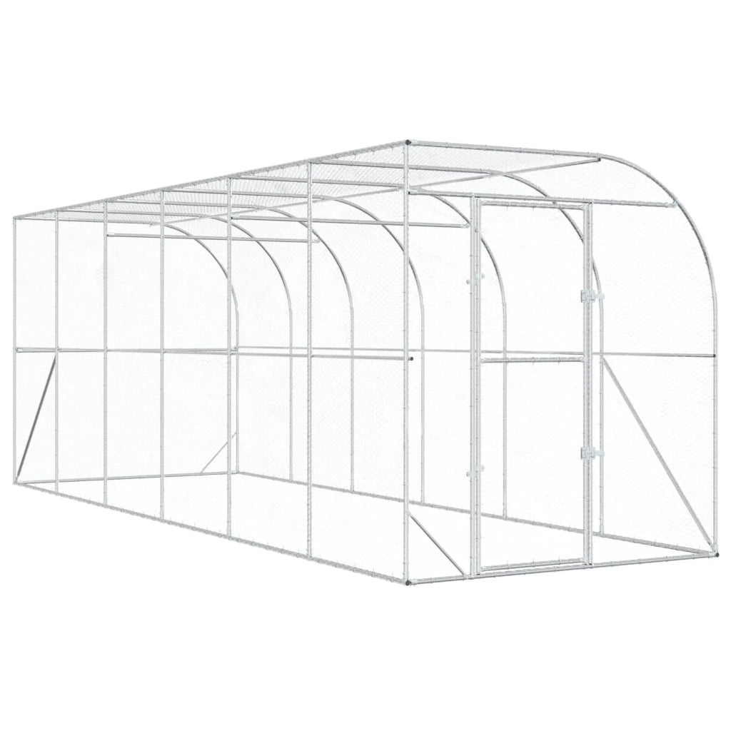 Gabbia per Polli Contro il Muro Argento 600 x 150 x 215 cm 3434732