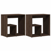 Tavolini 2 pz | Tavolo laterale Rovere Marrone 50x30x50 cm in Legno Multistrato