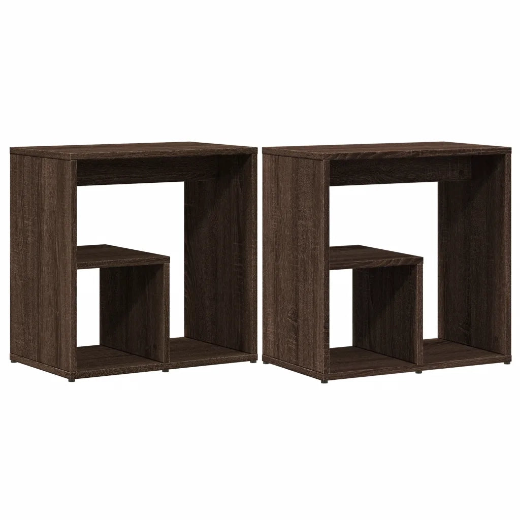 Tavolini 2 pz | Tavolo laterale Rovere Marrone 50x30x50 cm in Legno Multistrato