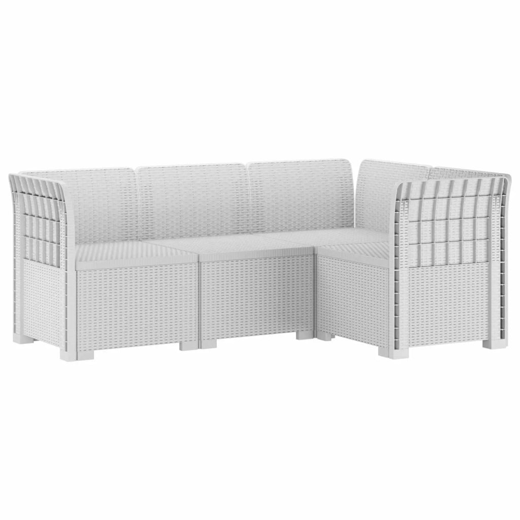 Divano da Giardino 4 Posti Aspetto Rattan PP Bianco 3443960