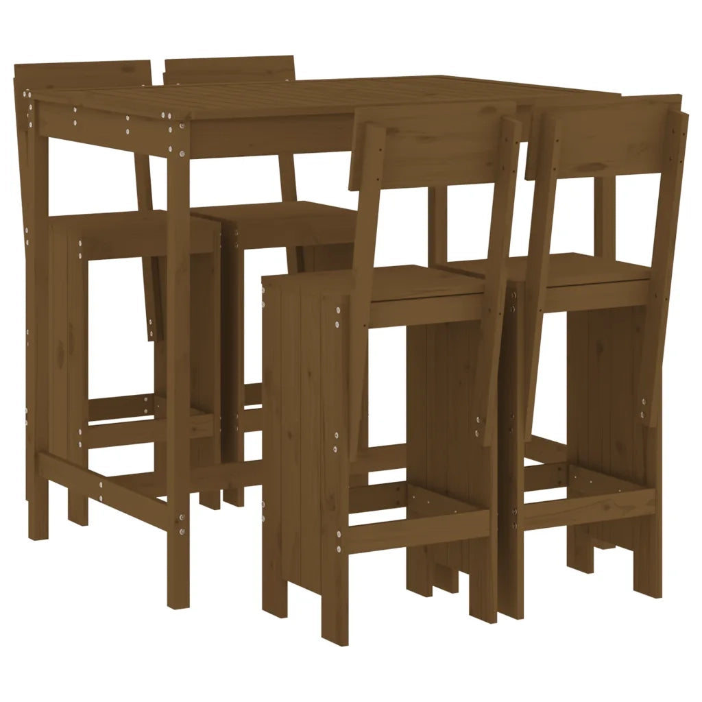 Set Bar da Giardino 5 pz ambra in Legno Massello di Pino 3157808