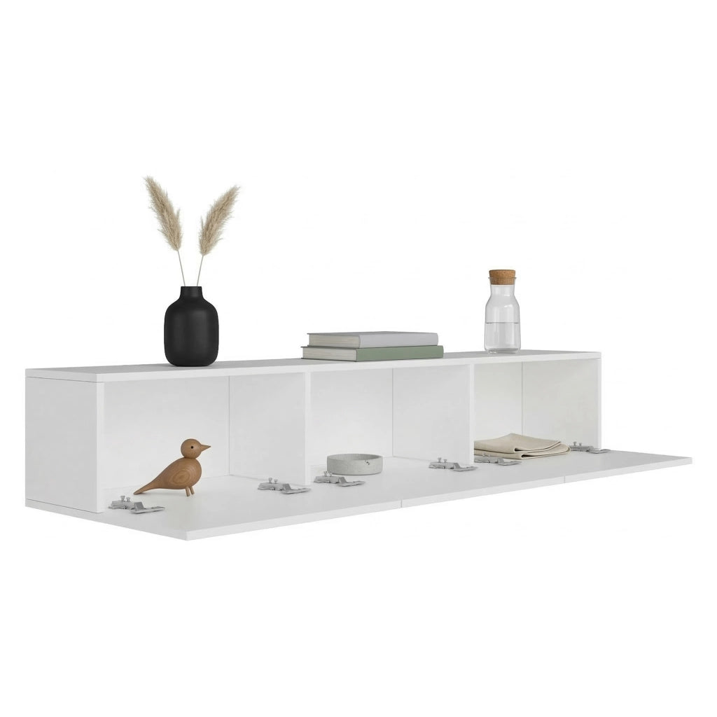Saonara, Mobile Porta tv 3 Ante, 150x32x30h cm Bianco