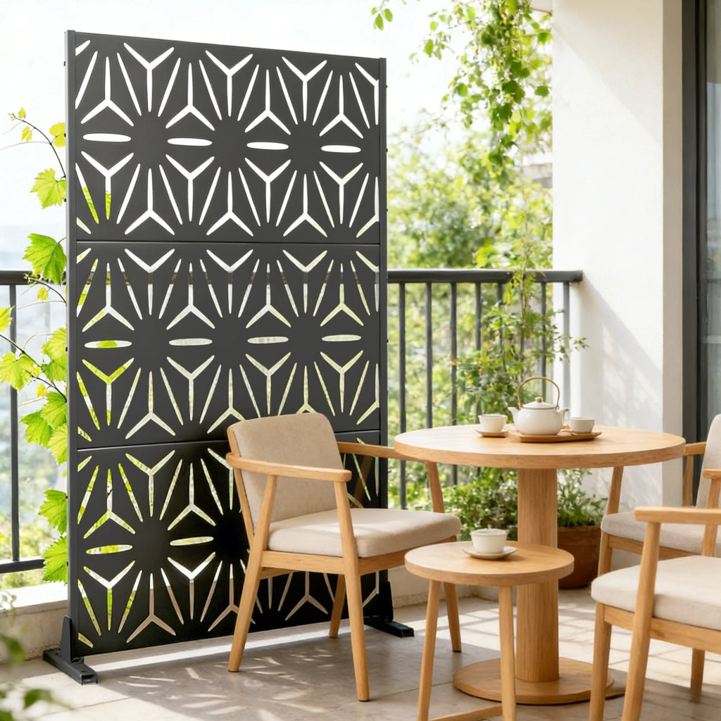 Pannello Divisorio Kilsturd in Acciaio Zincato con Motivo Decorativo 180x120 cm - Antracite casa.pro