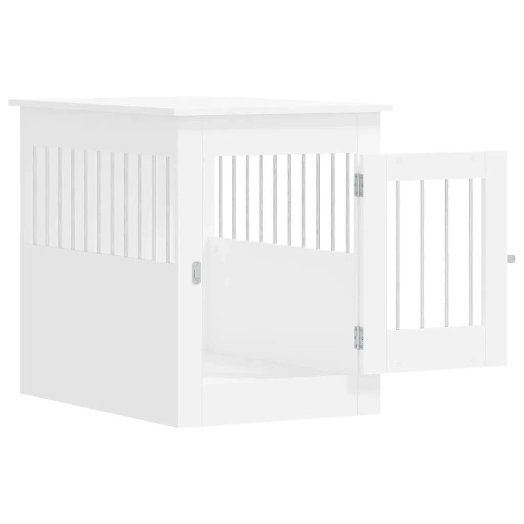 Gabbia Cani da Arredamento Bianca 55x80x68cm Legno Multistrato CFW9202003