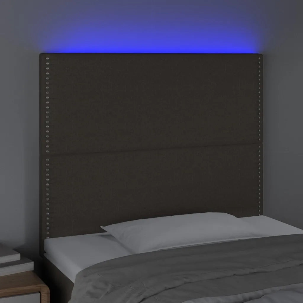 Testiera a LED-Testata con LED Tortora 100x5x118/128 cm in Tessuto 672646