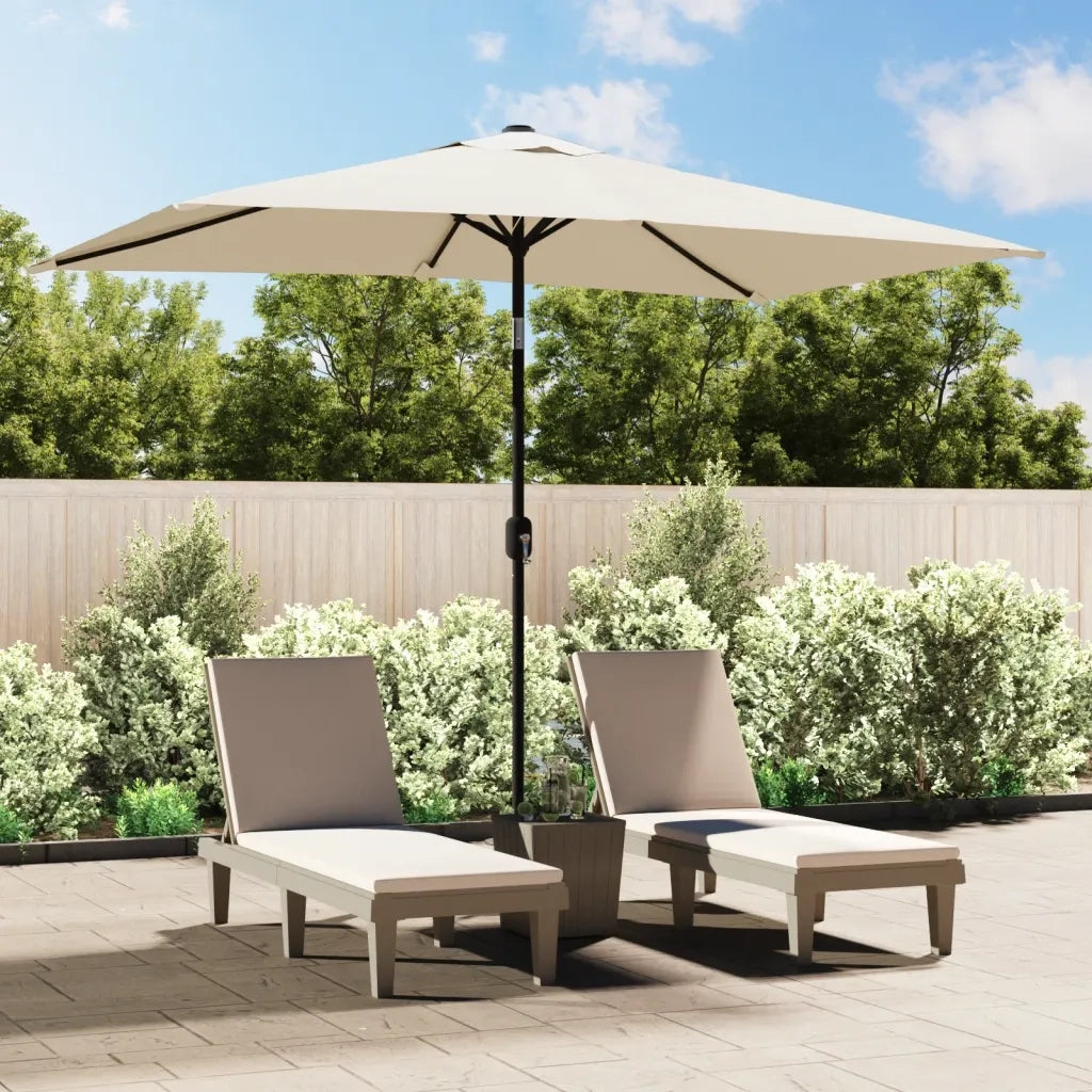 Parasole-Ombrellone da giardino 200 x 300 cm Bianco Sabbia Rettangolare