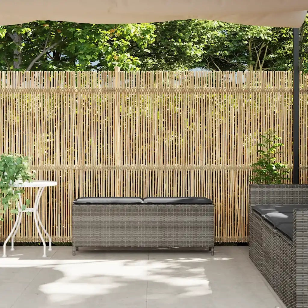 Panca da Giardino con Cuscino Grigio 110x30x40,5 cm Polyrattan 4104156