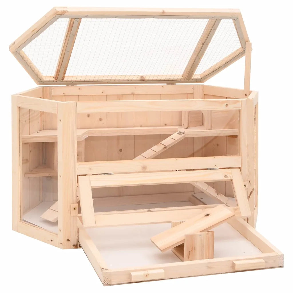 Gabbia per Criceti 80x40x43 cm in Legno Massello di Abetecod mxl 106685