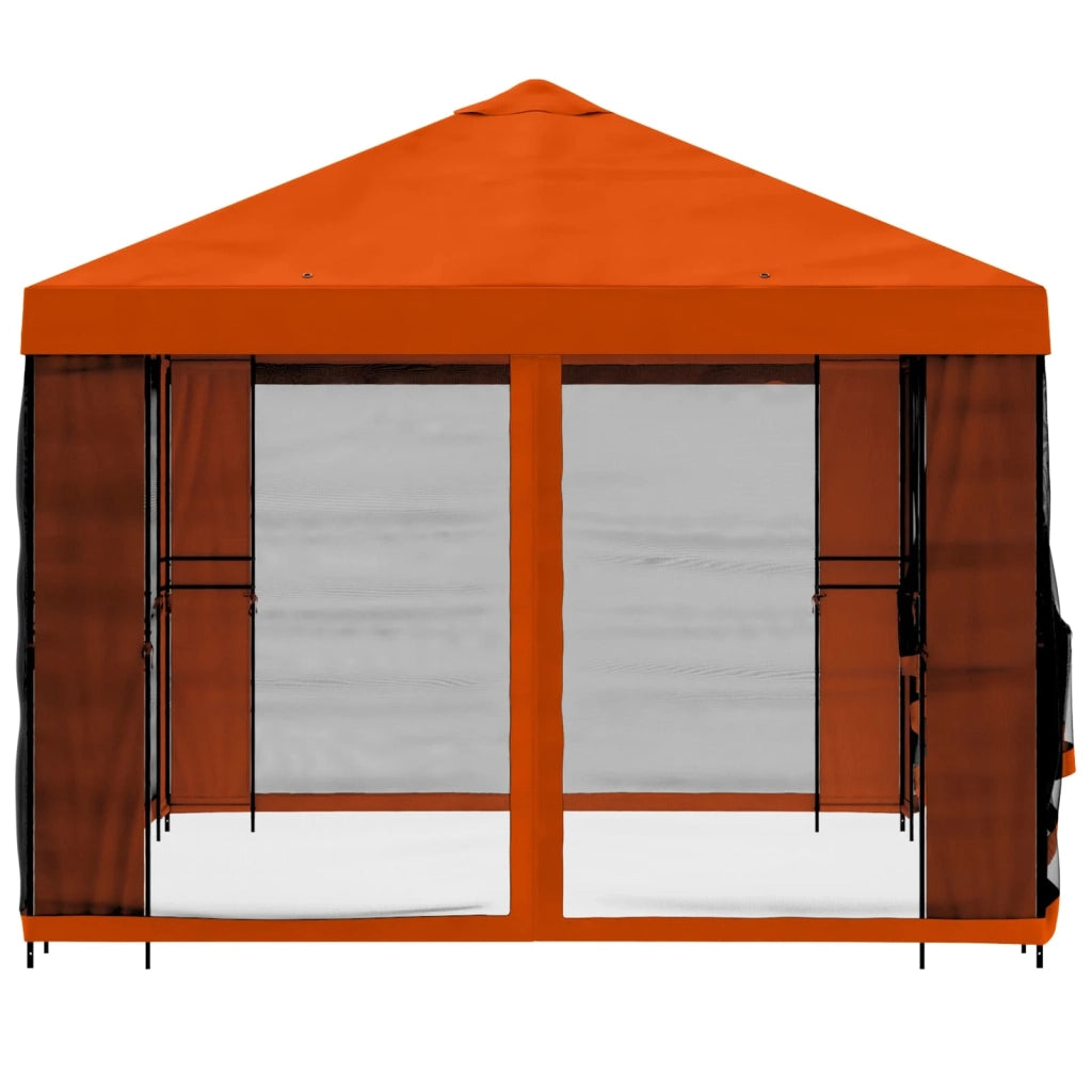 Gazebo | Pergolato da giardino con pareti laterali 4 ¡Á 3 m Arancione