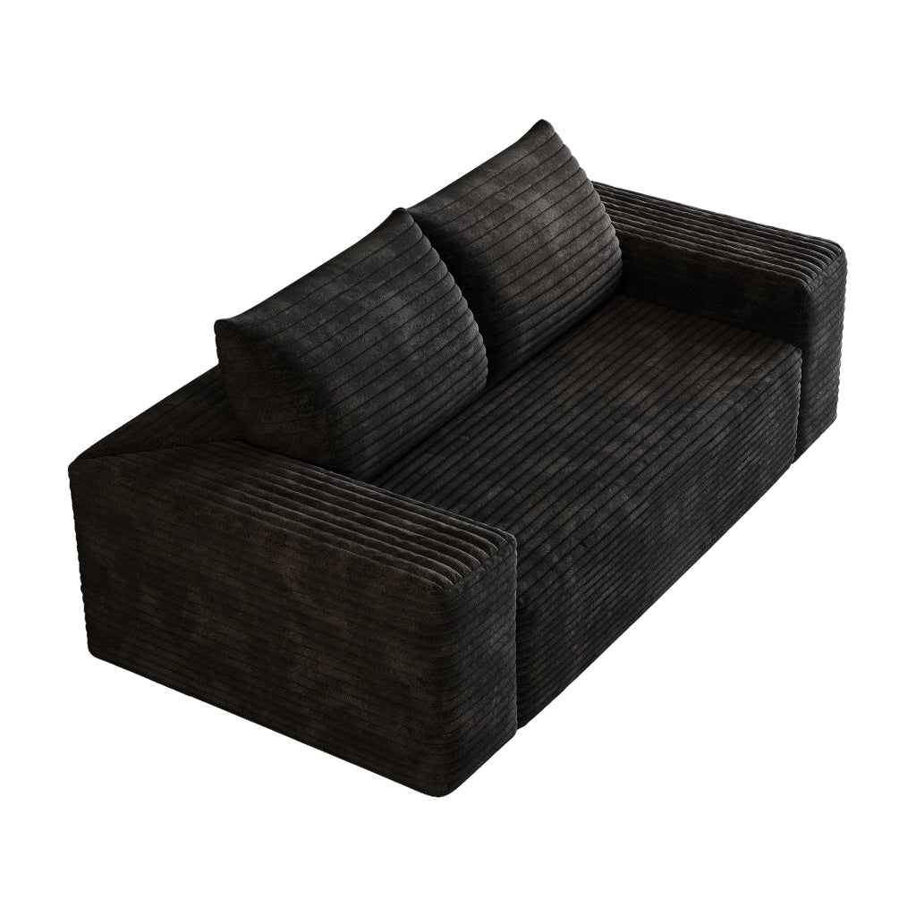 DIVANO modulare senza montaggio 95x34,5x34,5 cm tessuto nero